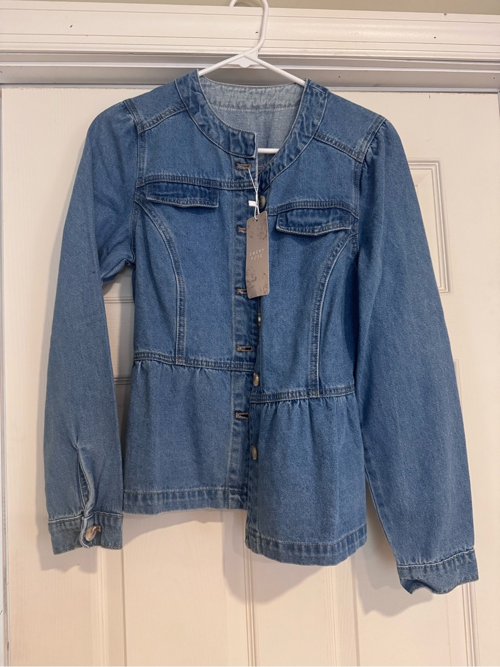SHEIN Light Blue Denim Button-Up Jacket